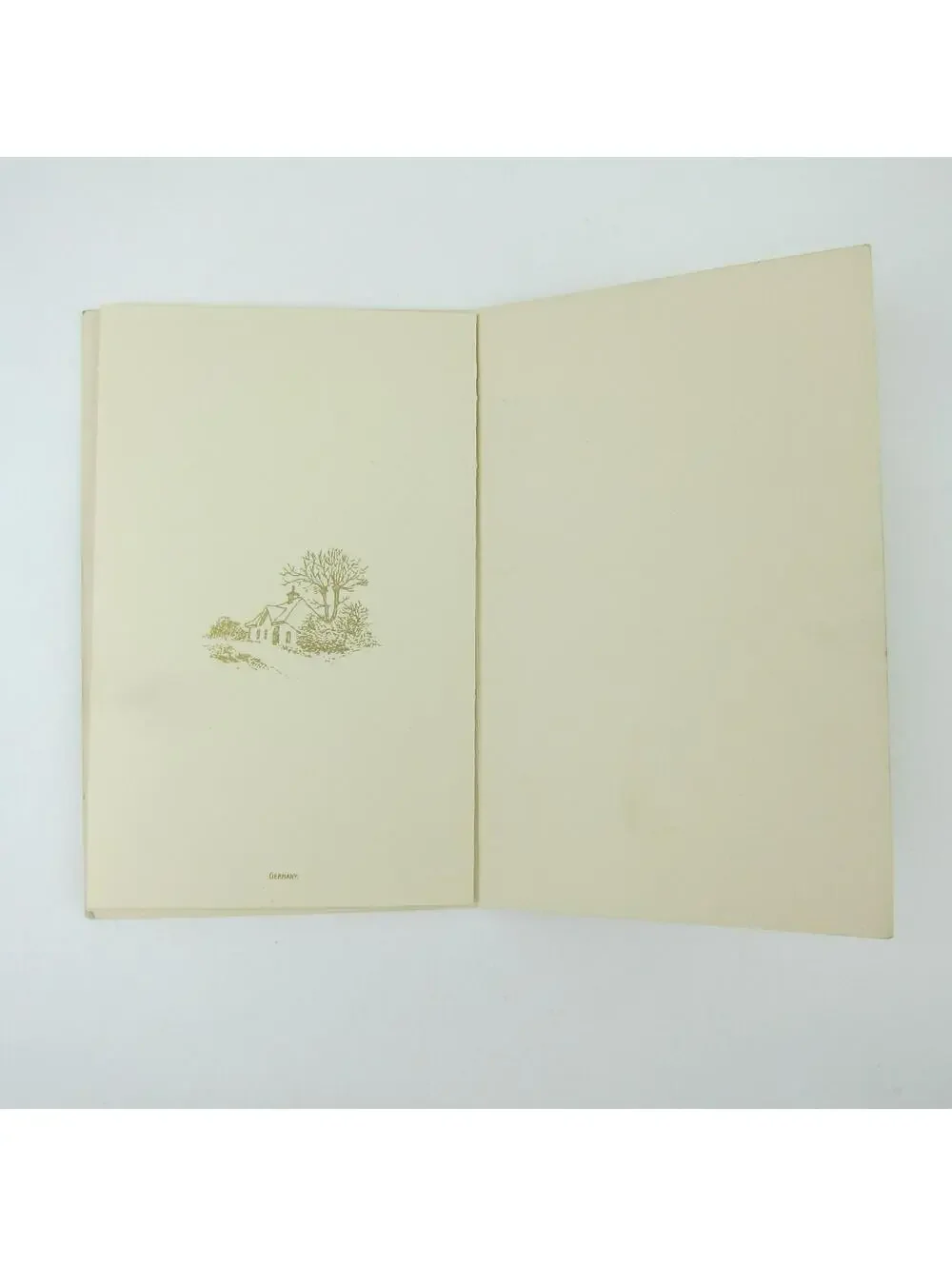 Antique Christmas Card Holly Berries Red Ribbon Templemore Poem Germany 1920s